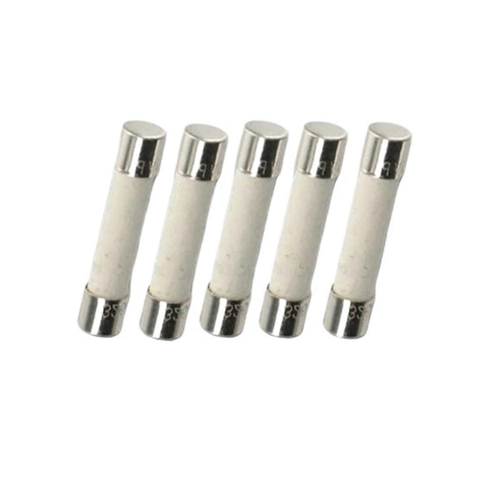 5PCS F5A 250V Ceramic Fuse 5 Amp Ceramic Body Pack For Electronics