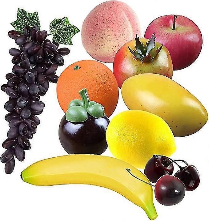10pcs Decorative Fruit Plastic Set, Realistic Artificial Fruits Fake Fruit For Decoration Wuqx