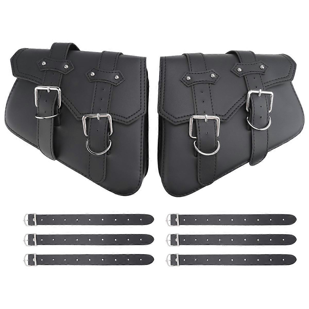 2Pcs Universal Motorcycle Bags PU Leather for XL883 XL1200