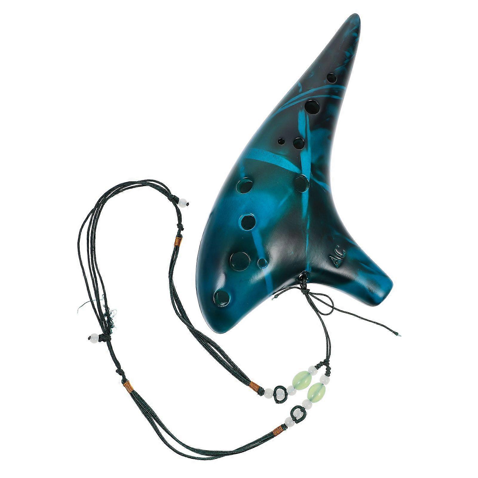 1 Set of Creative Alto Ocarina 12 Holes Ocarina Musical Instrument for Beginner (Blue)