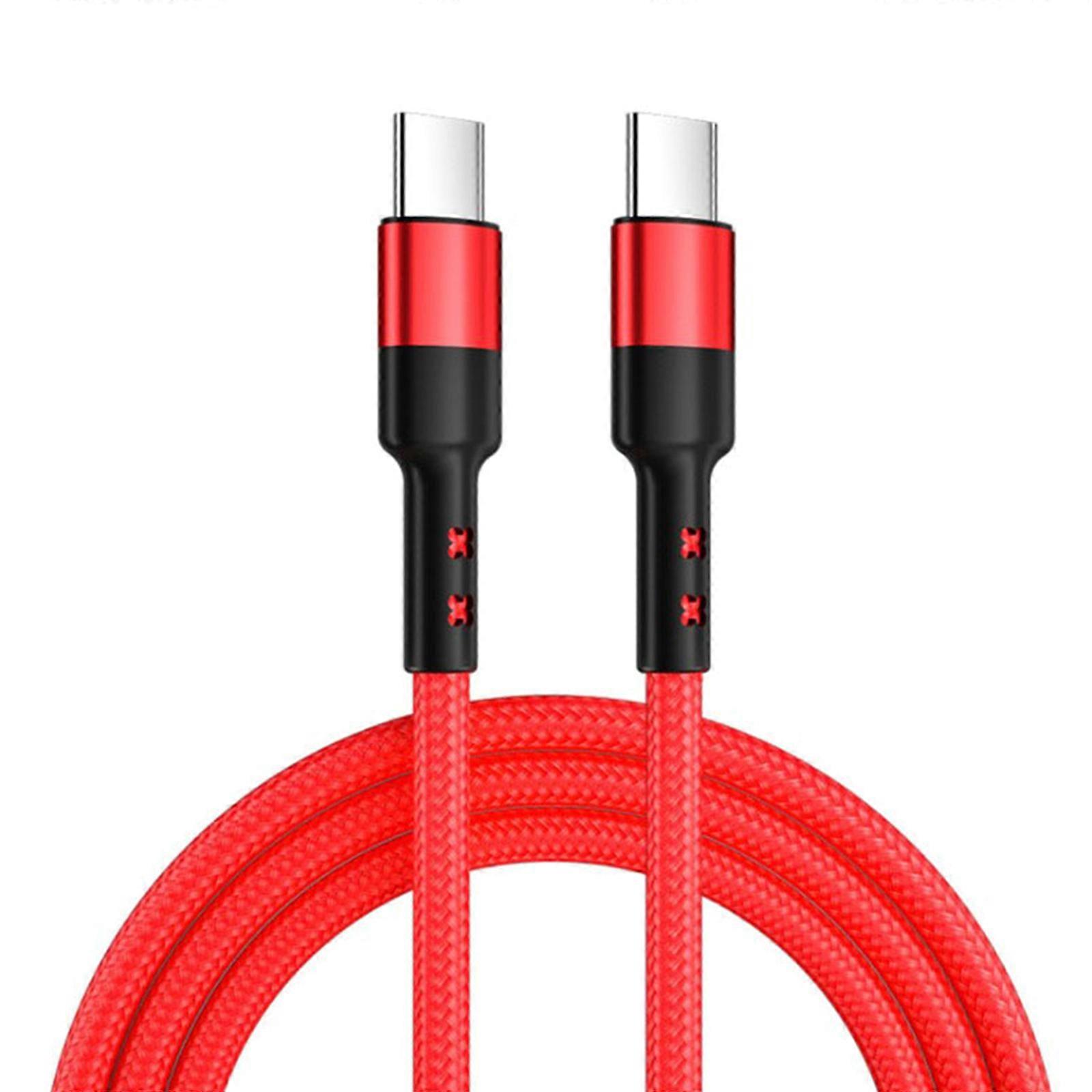 60W Double Type-C Charging Cable Quick Charger Cord Support Data Transfer 480Mbps Speed for Phone 15 Series Smartphones red