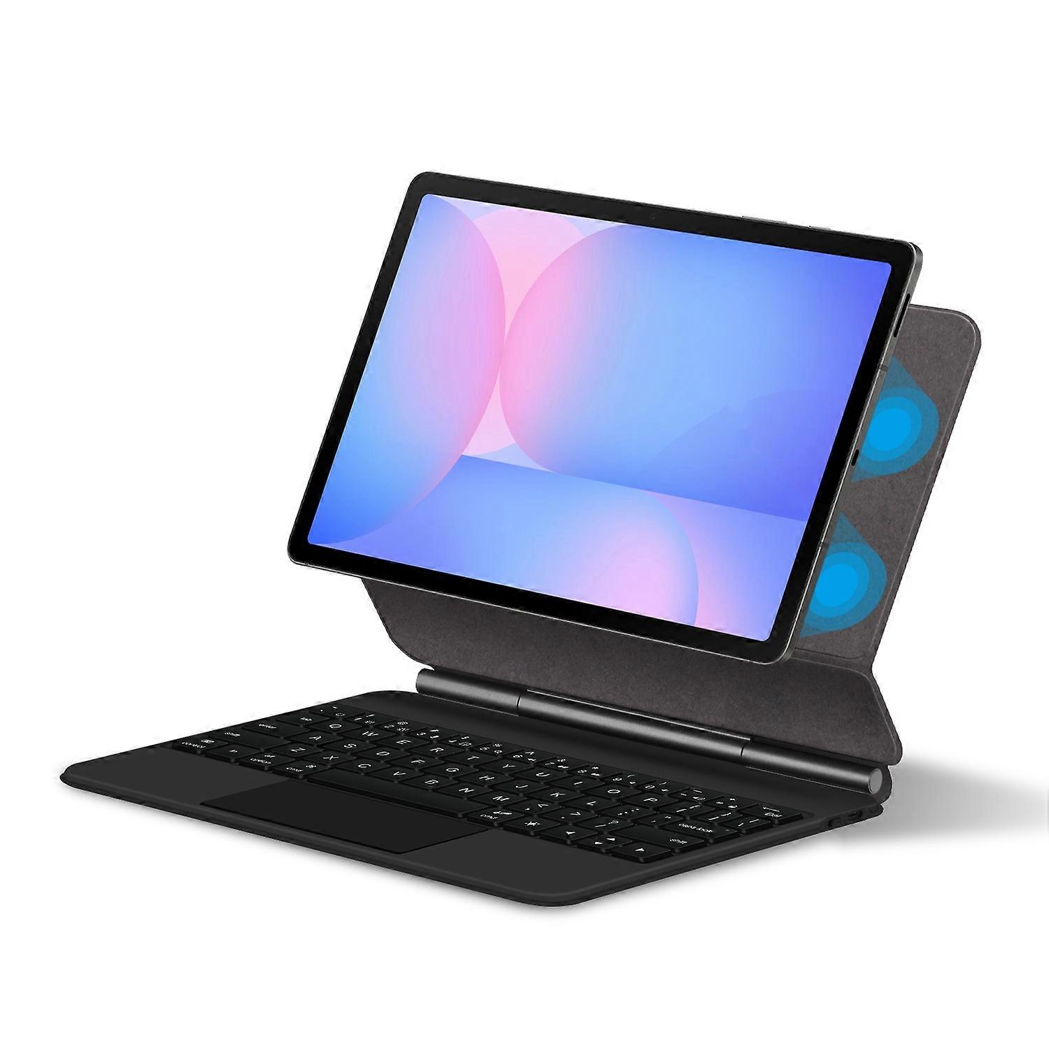 Samsung Galaxy Tab S10 FE磁気フローティングBluetooth互換キーボード(英語)+レザータブ用