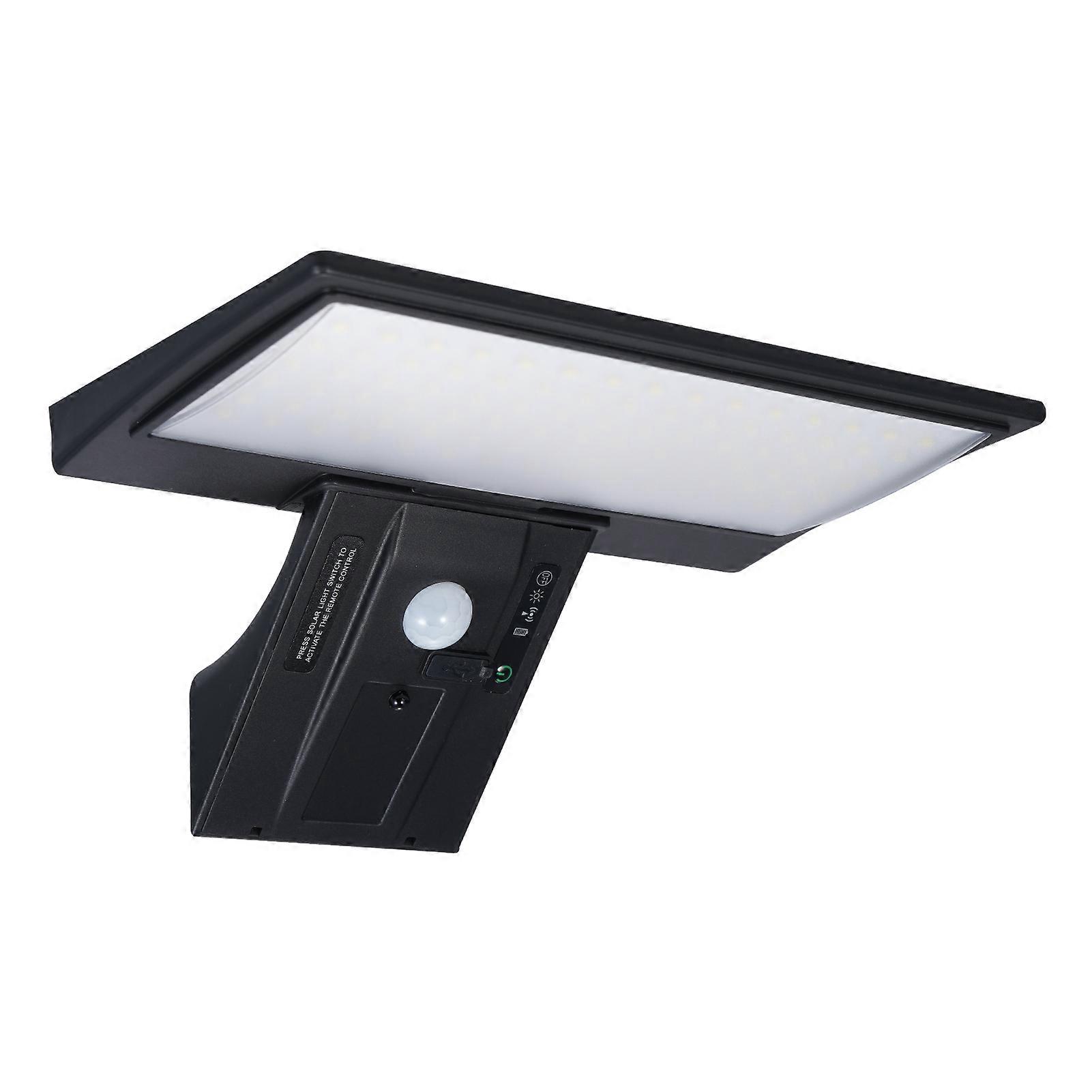 90LEDs Solar Wall Lamp PIR Motion Sensor Light 6000K Dust to Dawn Solar-powered Wall Light with Remote Control 4 Lighting Modes IP65 Waterproof for O