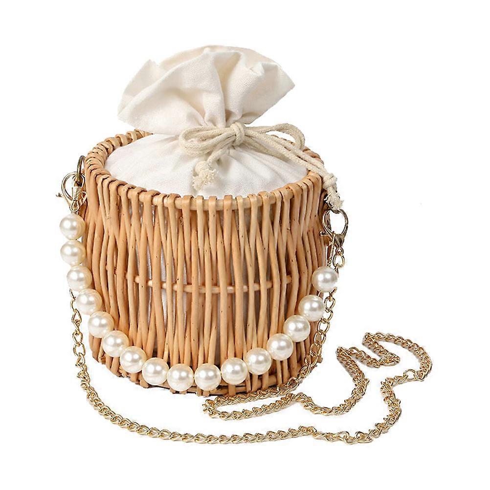 Stylish Straw Woven Handbag for Women – Creative Beach Bucket Bag with Spacious Capacity for Vacation & Everyday Use, Holds Keys, Lipstick &