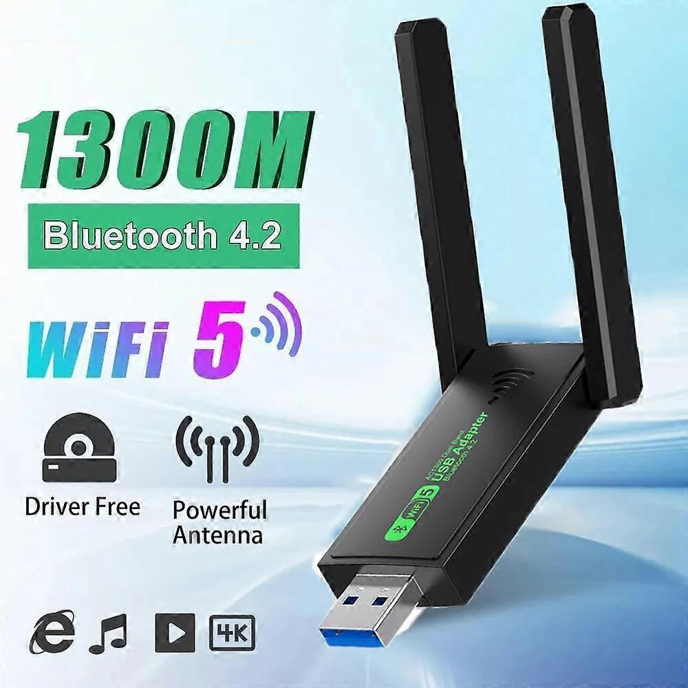 WiFi USB 3.0 Adapter 1300Mbps Bluetooth 4.2 Dual Band 2,4GHz / 5GHz Wifi Usb für PC Desktop Laptop Netzwerk