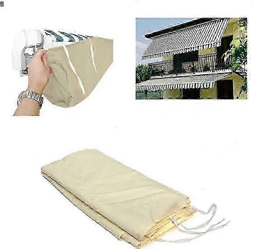 屋外ガーデンパティオ用巾着付き防塵オーニングプロテクター(3m-2.5m、黄色)