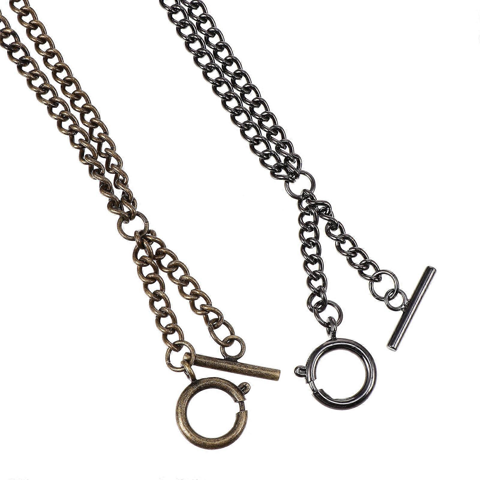 Practical Pocket Watch Chains for Hanging Assorted Color Metal 2 Pcs 6.5 Inches