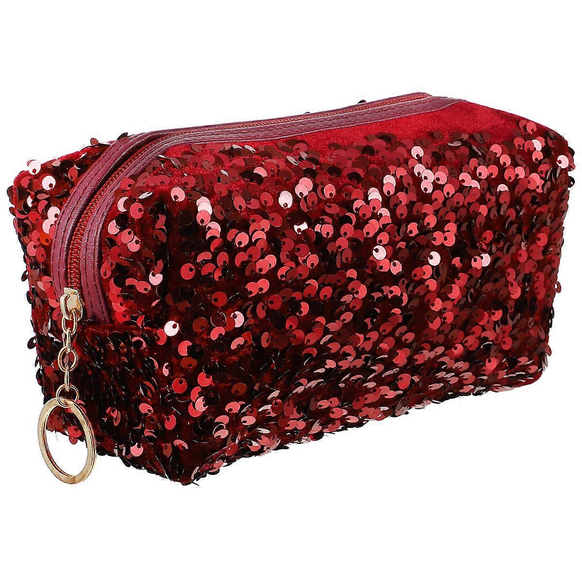 Sequin Storage Bag, Versatile Container for Makeup and Personal Items