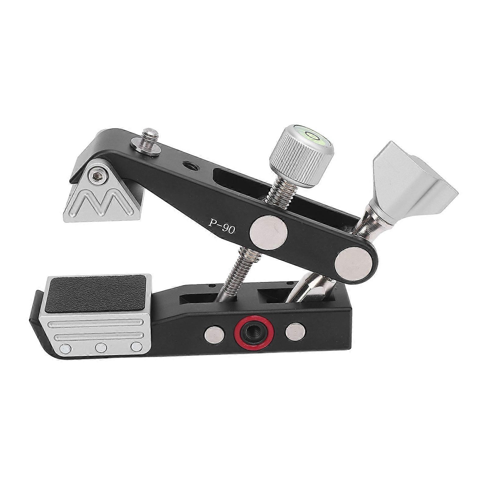Large Camera Clamp with Double Axes Lock, Magnetic Stabilization, and Built-In Level