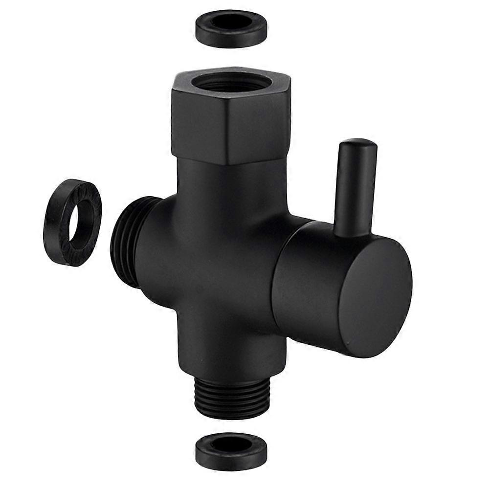 Water Diverting Three-Way Transfer Durable Shower Faucet Switch for Home Bathroom Hotel Toilet 8 x 7 cm Black 1Set
