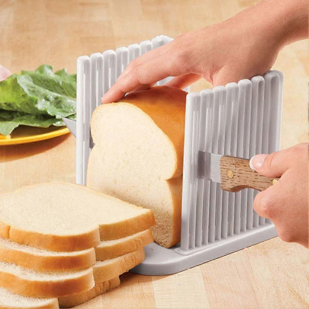 Foldable Bread Cutter for Even Slices, Adjustable Loaf Toast Cutter, Kitchen Baking Tool, Easy-to-Use Pastry Sharpener