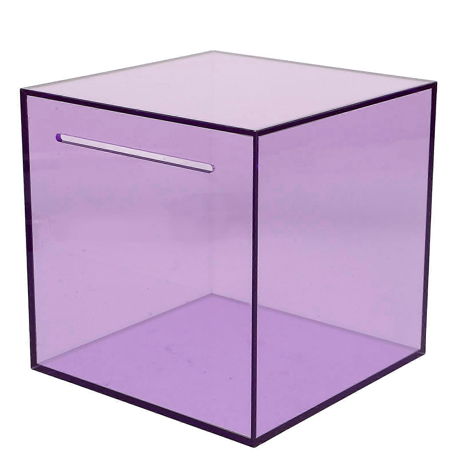 Small Money Box Clear Donation Box With One-Way Entry Ideal For Children And Adults 12.00X12.00X12.00CM Acrylic 1Set