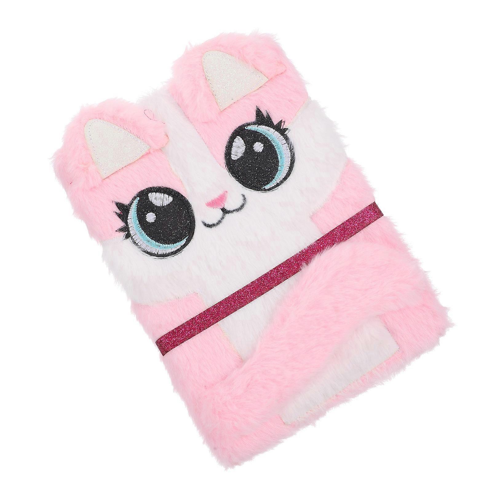 Kawaii Notebook Cartoon Notepad Plush Cover Fox Shape for Travelers Organizing 24x16cm 1Set