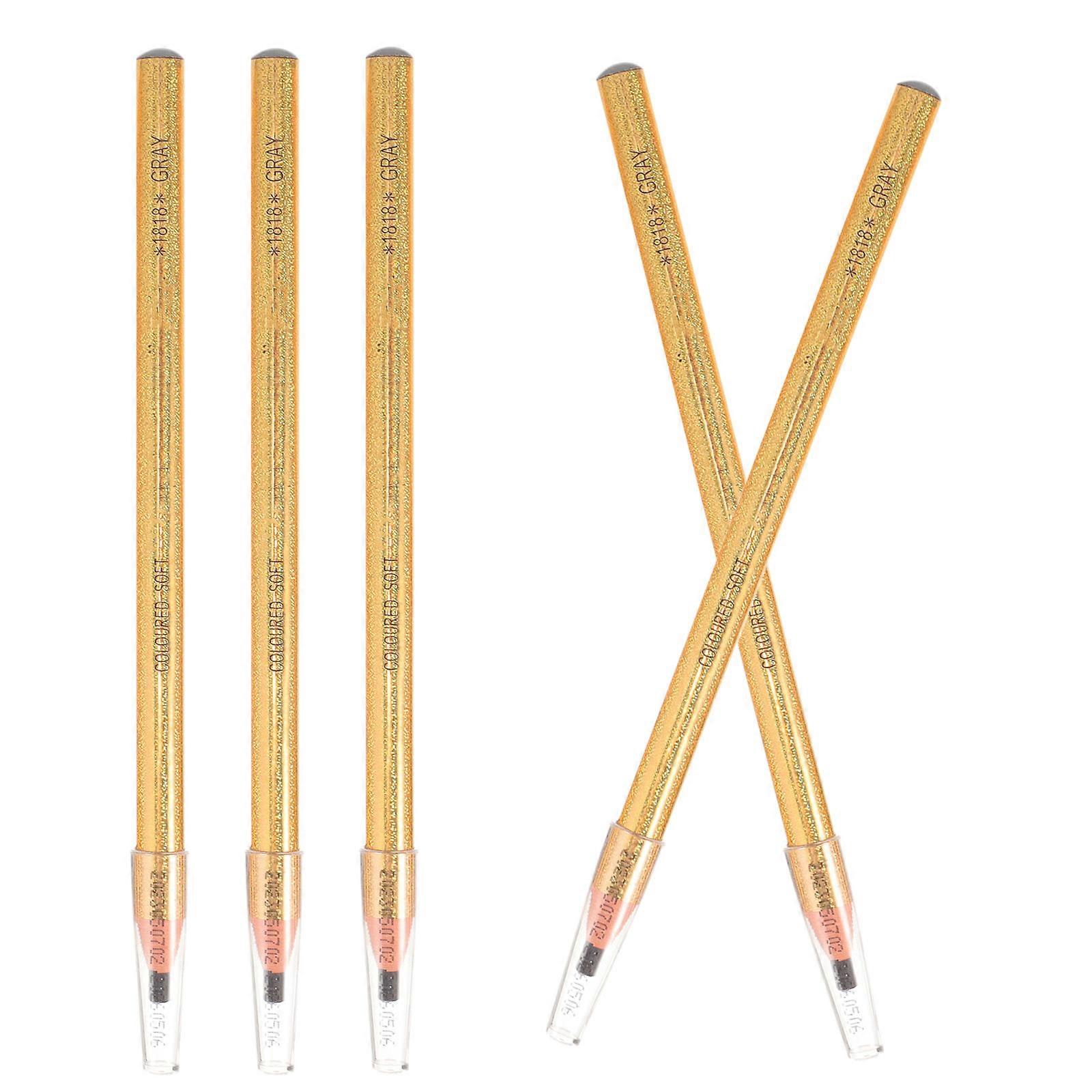 Professional Eyebrow Pencils Grey Shade Precise And Detailed Gentle Formula For Daily Use 5Pcs