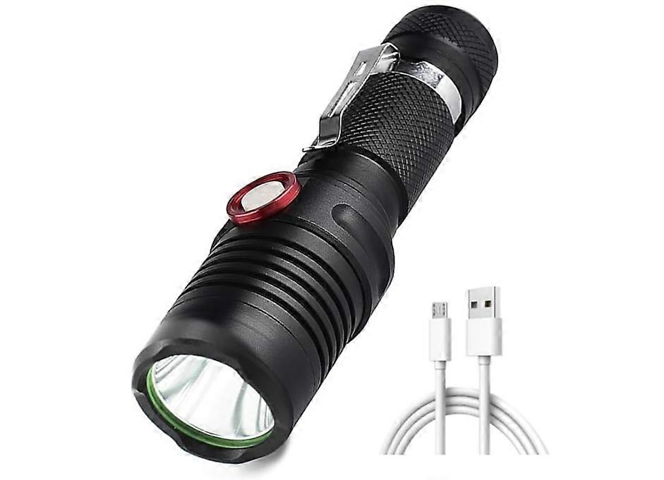 LED Tactical Flashlights USB Rechargeable Stepless Dimming, High Lumens 5000 Lumens, Waterproof, Power Display, Mini Handheld Flashlights(Black)