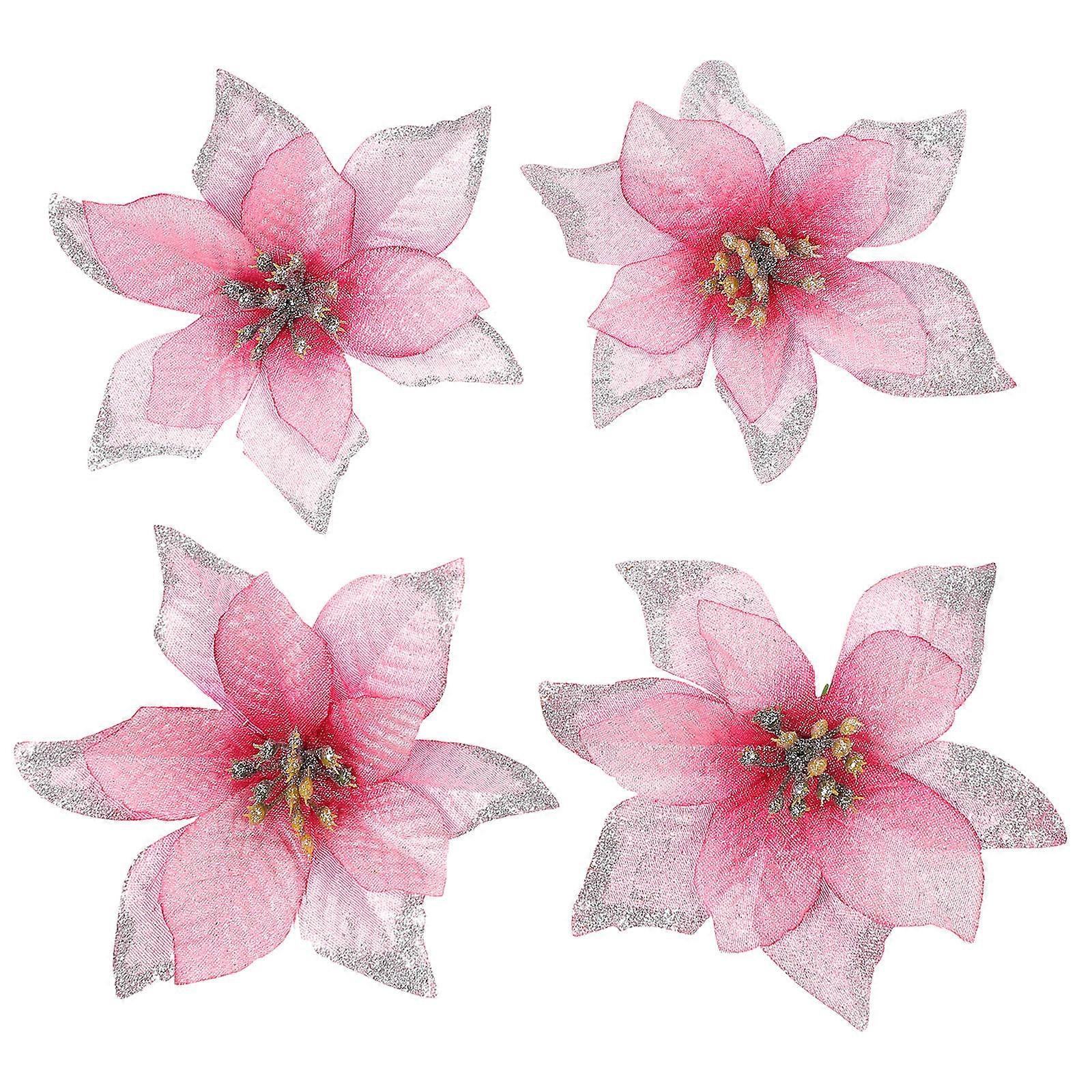 It sounds like you're referring to a product listing or description for a set of **Christmas floral adornments**—possibly for decorating a tree,