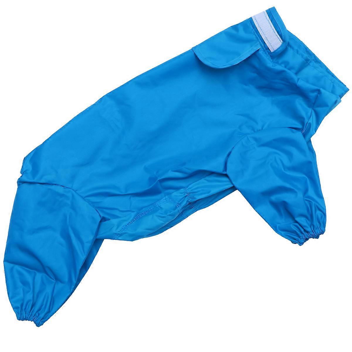 Dog Raincoat for Rainy Weather Reflective Prevent Wetness Fashionable Design Blue Size 18 1Pcs