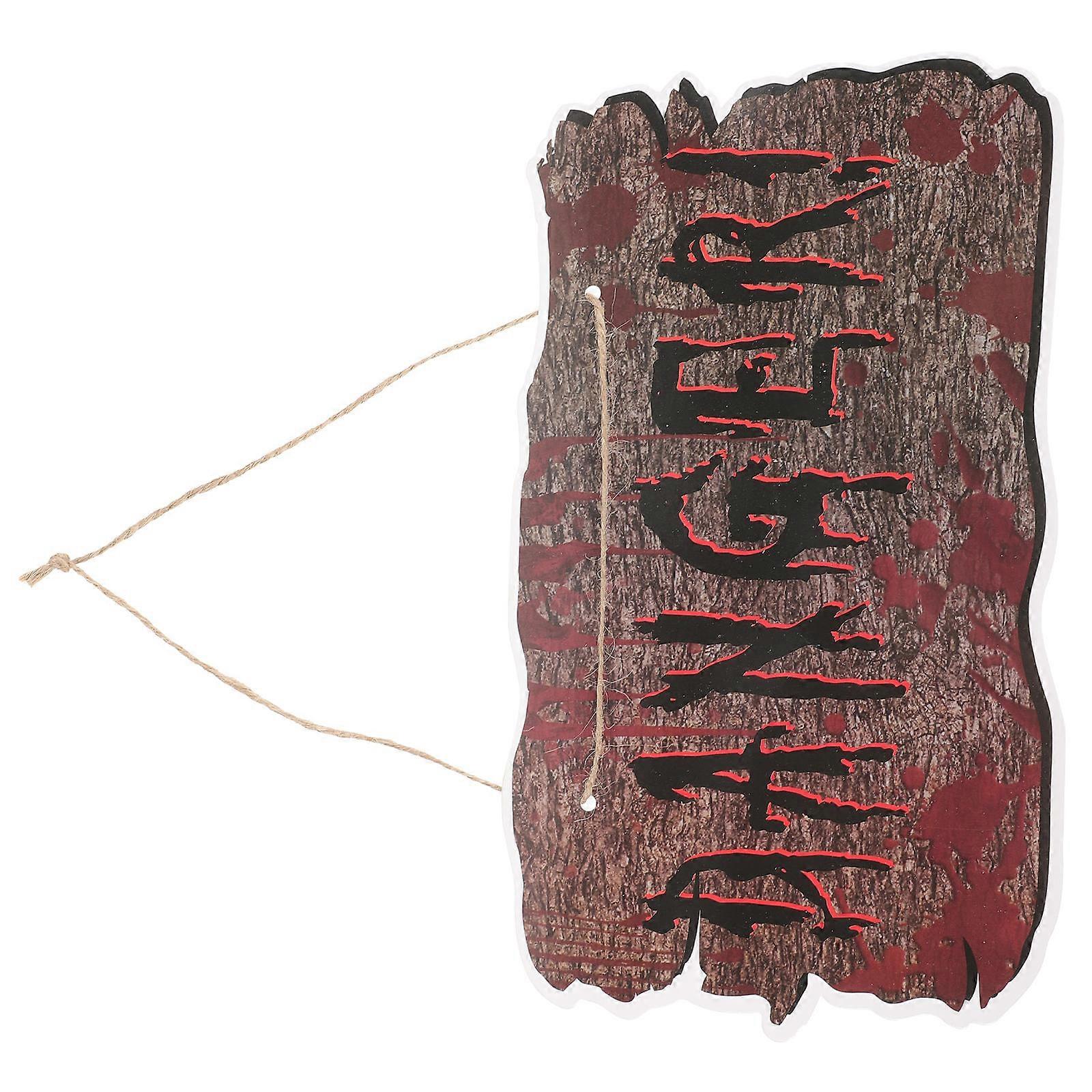 Halloween Door Sign with Blood Handprint Name Plaque – Unique Hanging Decoration for Front Door Halloween Party and Festive Atmosphere