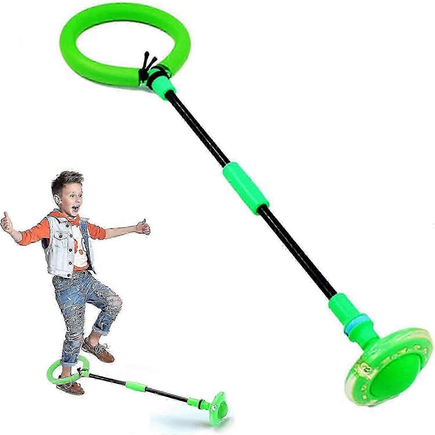 Children's flashing jump ring, sports jump ball, foldable flash jumping ball, suitable(green)