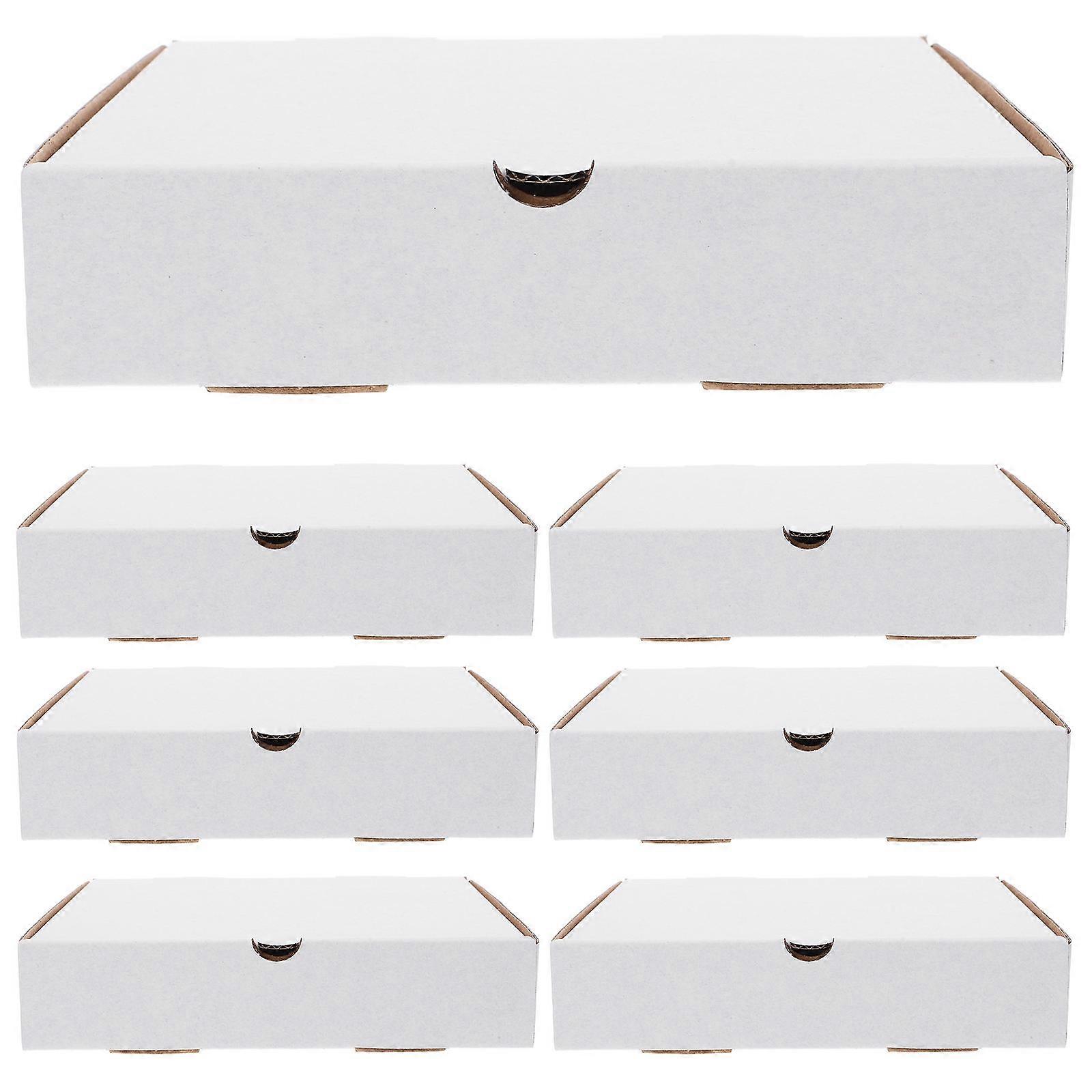 White Pizza Boxes Small Corrugated Food Protection Reusable For Home Use 30Pcs