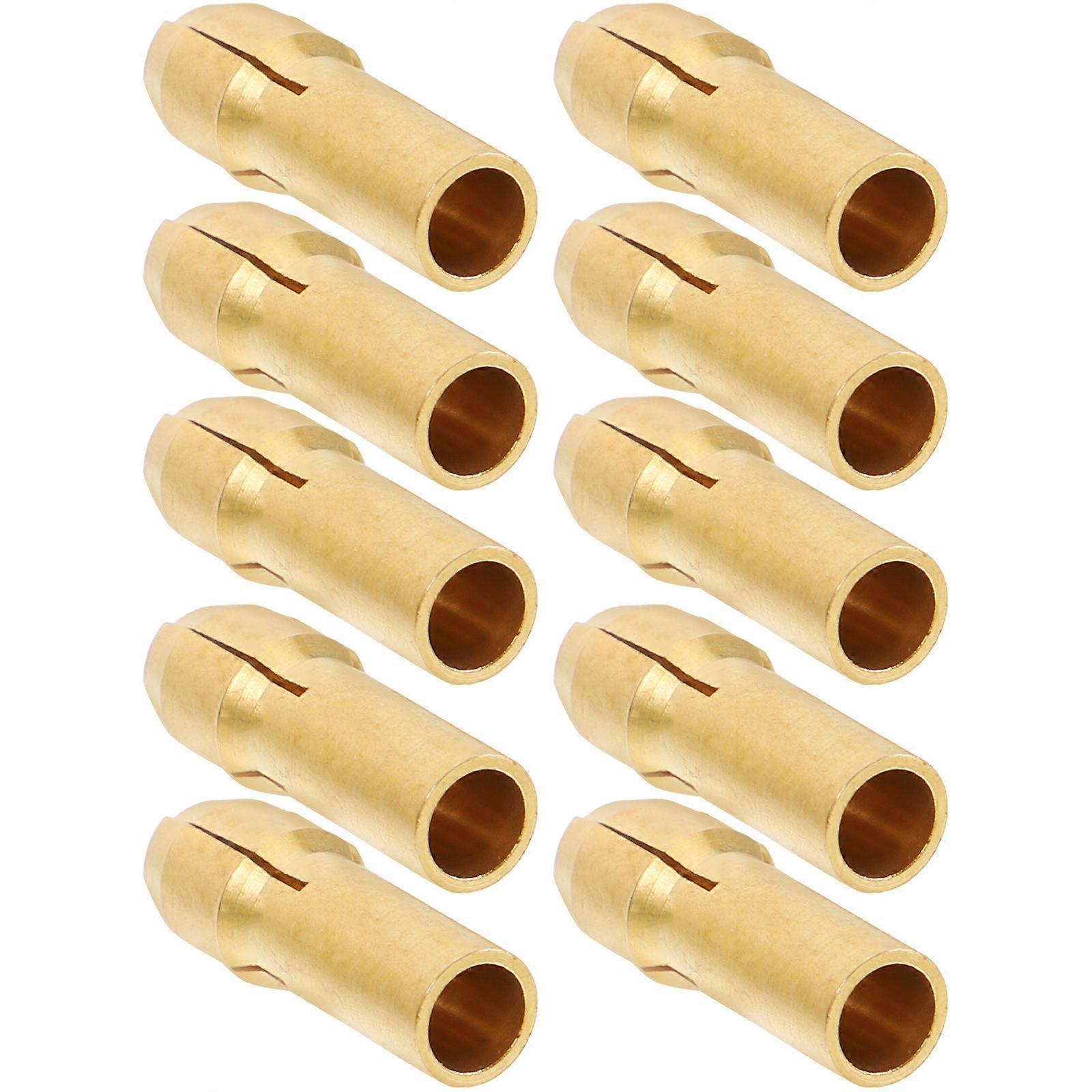 Rotary Tool Collet Quick Release Household Use Golden Copper Round Practical Design 10Pcs