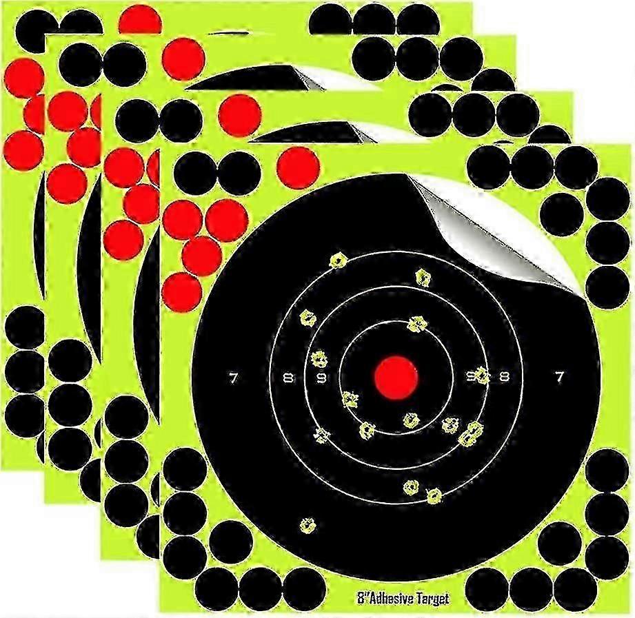 Pacote com 25 alvos de tiro autoadesivos de 8 polegadas, explosão de respingos com amarelo fluorescente