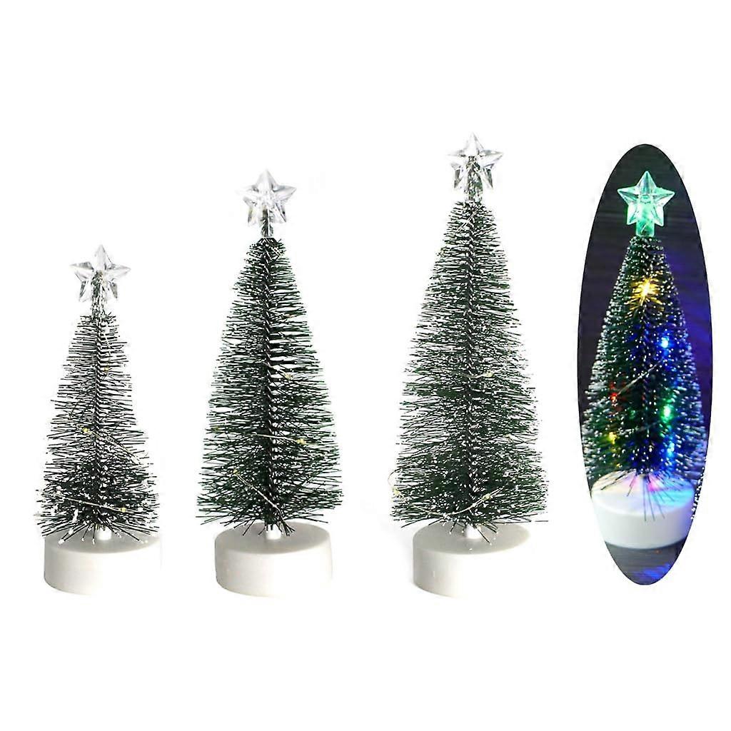 Artificial Snow Simulation Frosted Pine Christmas Tree Decorations with Four Light Colors and Delicate Ornaments