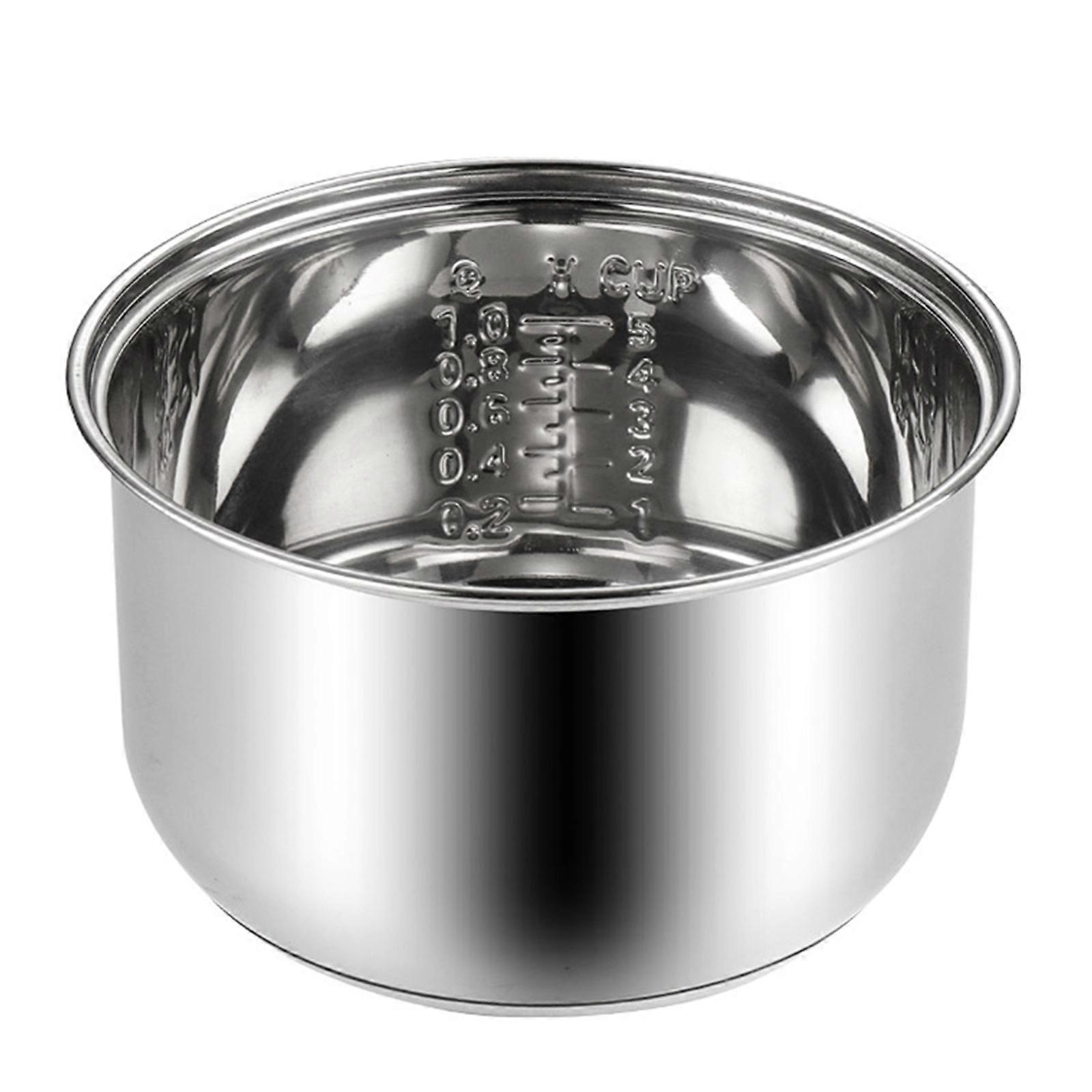 Stainless Steel Rice Cooker Insert Pot With Even Heating Base High Temperature Resistance Replacement Inner Bowl