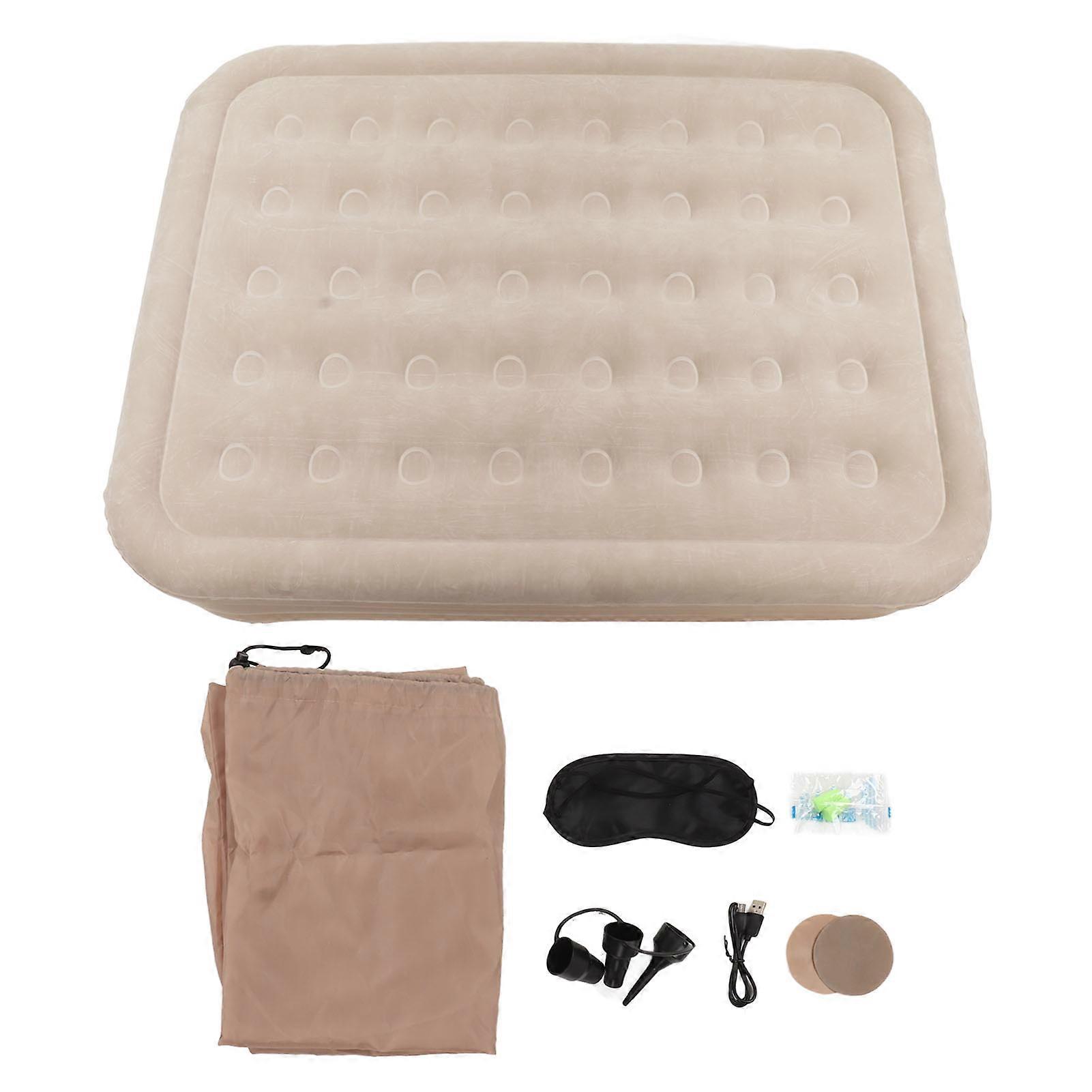 Double High Air Mattress Moisture Proof Inflatable Bed with Built in Pump Air Cushion Bed Outdoor Camping Tent Mattres 197x150x40cm