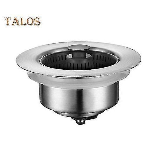 1 Pair Stainless Steel Sink Drain Strainer 3-in-1 Sink Odor Filter Pop-up Core Stopper Anti-Clog Basket Sink Filter And Plug for Kitchen