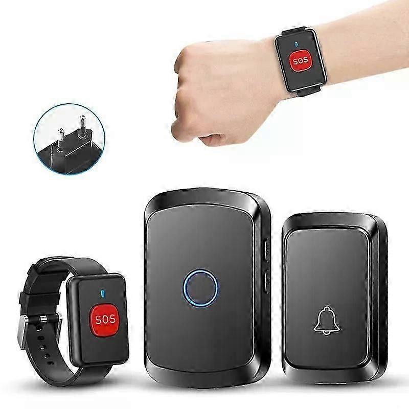 con Langaton vanhusten omaishoitaja Pager SOS Call Button Watch Langaton ovikello Yksi avainhälytys potilaan lapsille Vanhuksen miehen turvahälytys