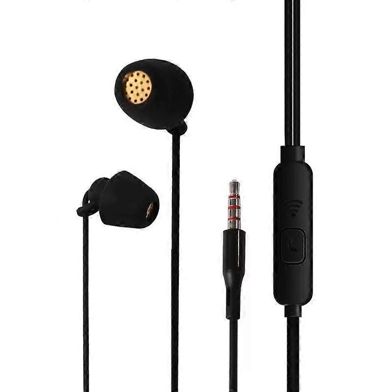 In-Ear Sleeping Earplugs - Ultra-Soft Silicone, Noise Isolating with Mic & Volume Control for Side Sleeping & Travel (Black)