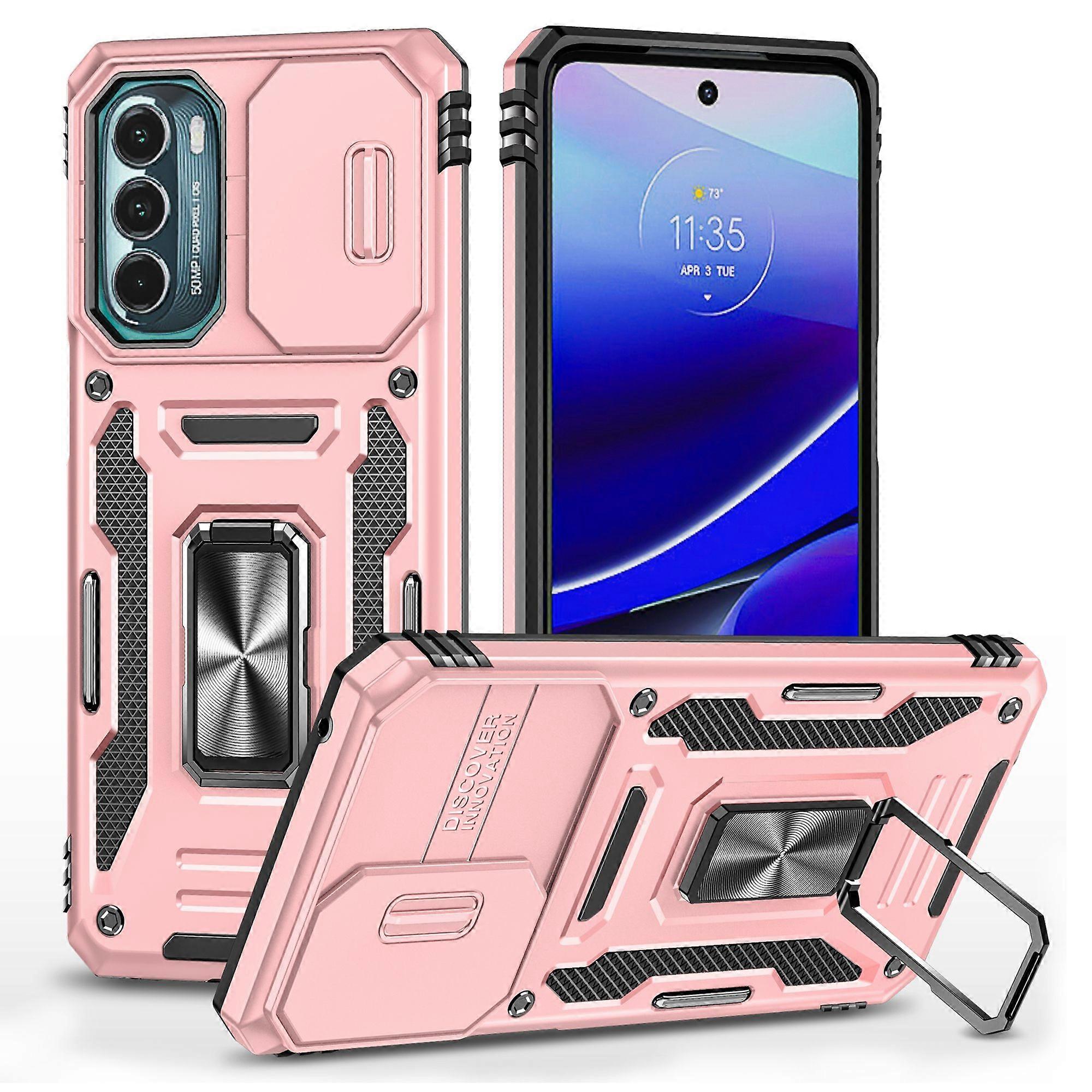 For Motorola Moto G Stylus 4G (2022) Armor Series Drop-proof PC + TPU Phone Case Kickstand Back Cover with Slide Camera Lid