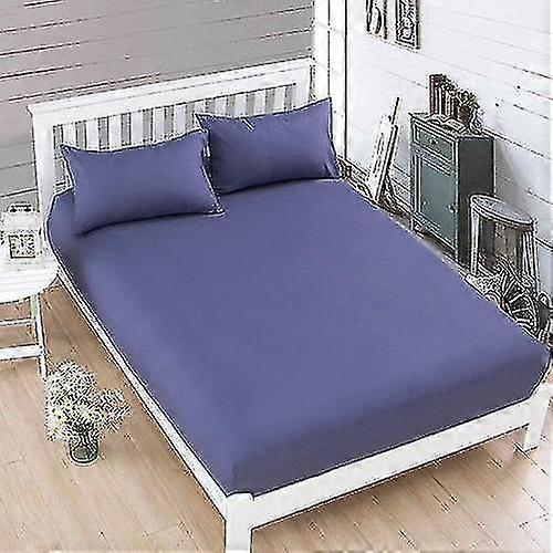 Solid Polyester Bed Mattress Set with Four Corner Sheets and Elastic Bands