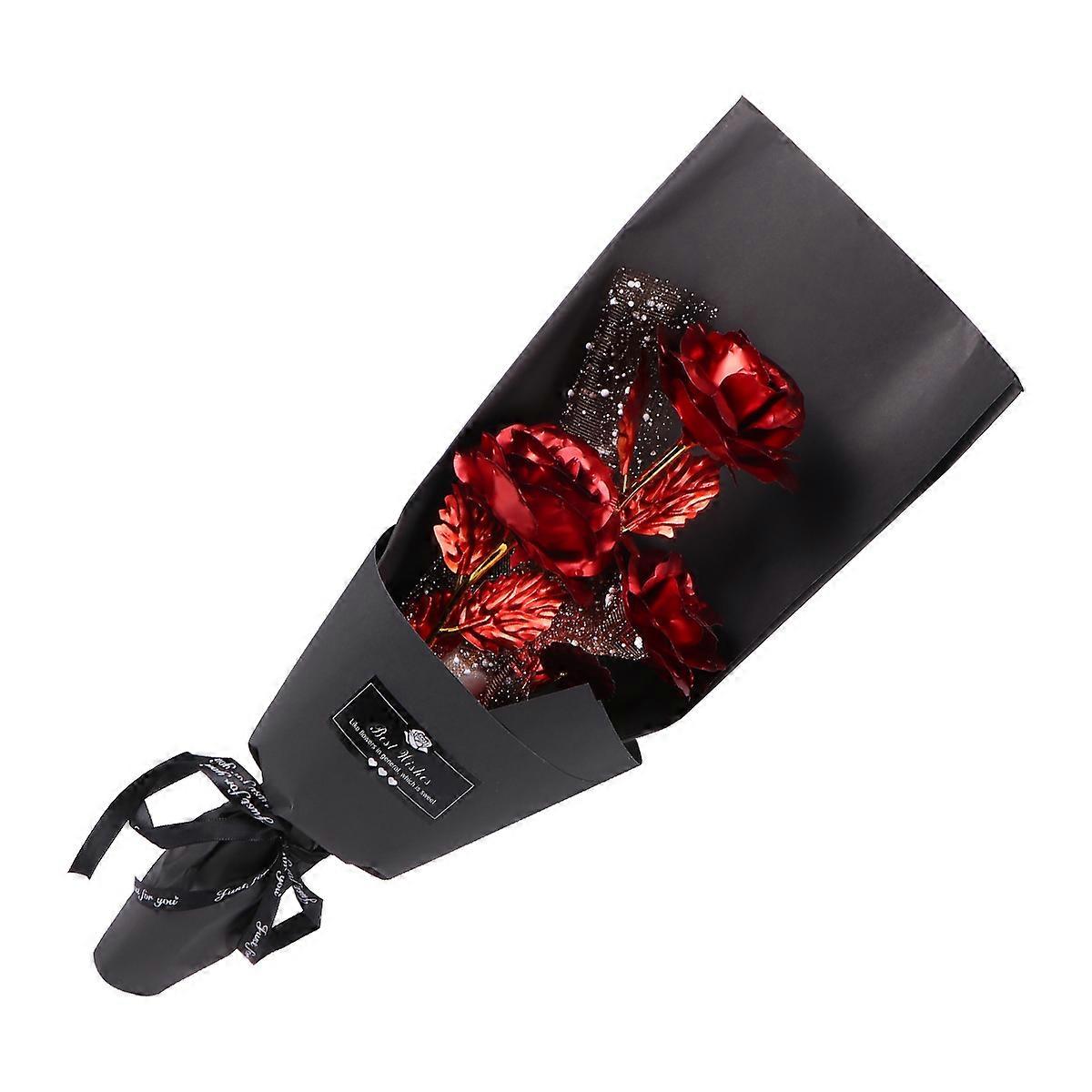 Roses Bouquet Simulated Rose Bouquet Romantic Flower Bouquet for Wife Girlfriend Red 44x15cm 1Pcs