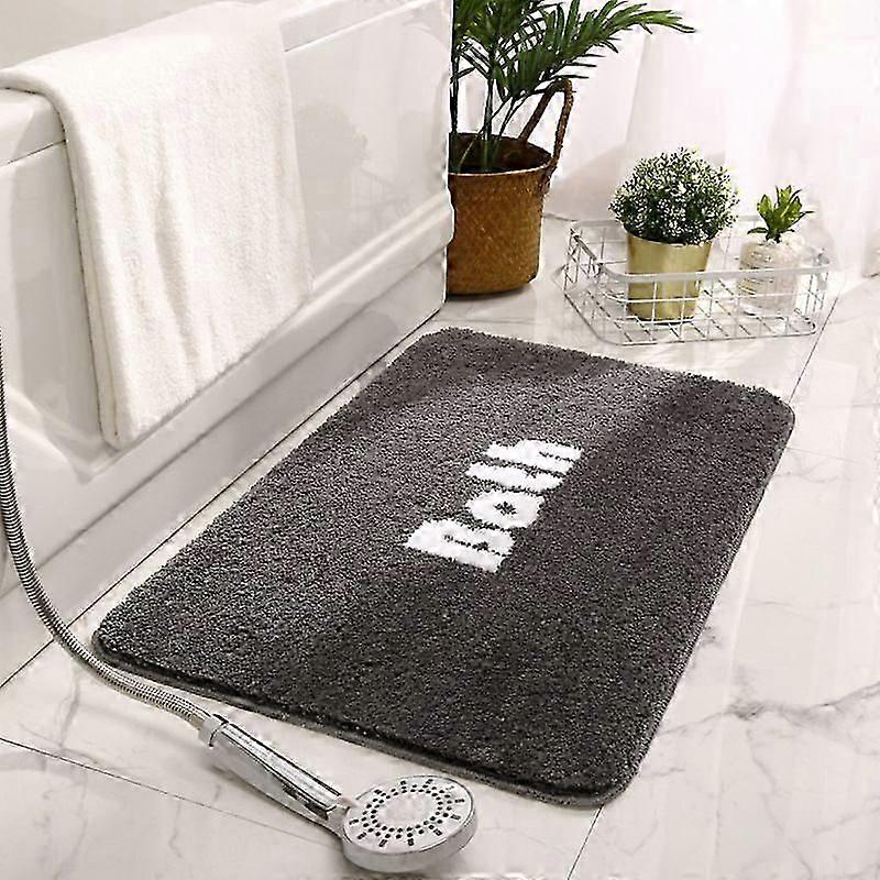 Bath Mats Simple Non-Slip Bathroom Floor Mats, Absorbent Floor Mats for Home(Dark Gray, 50x80cm)