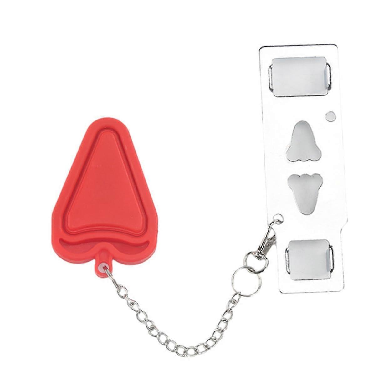 Trkettenschloss portable door lock with key, child protection, red
