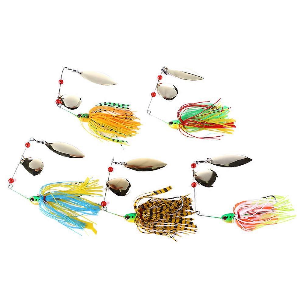 Fishing Baits Hook Hard Lures Assorted .7*1.7CM Spinner Bait Swimming Layer Fishing 5Set