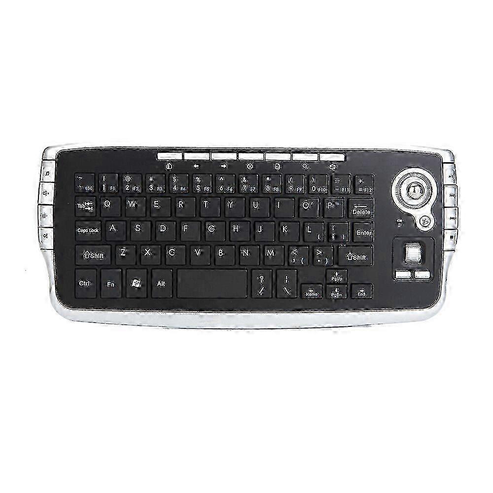 Wireless 2.4G Mini Keyboard with Trackball, Multimedia & Air Mouse, Silver