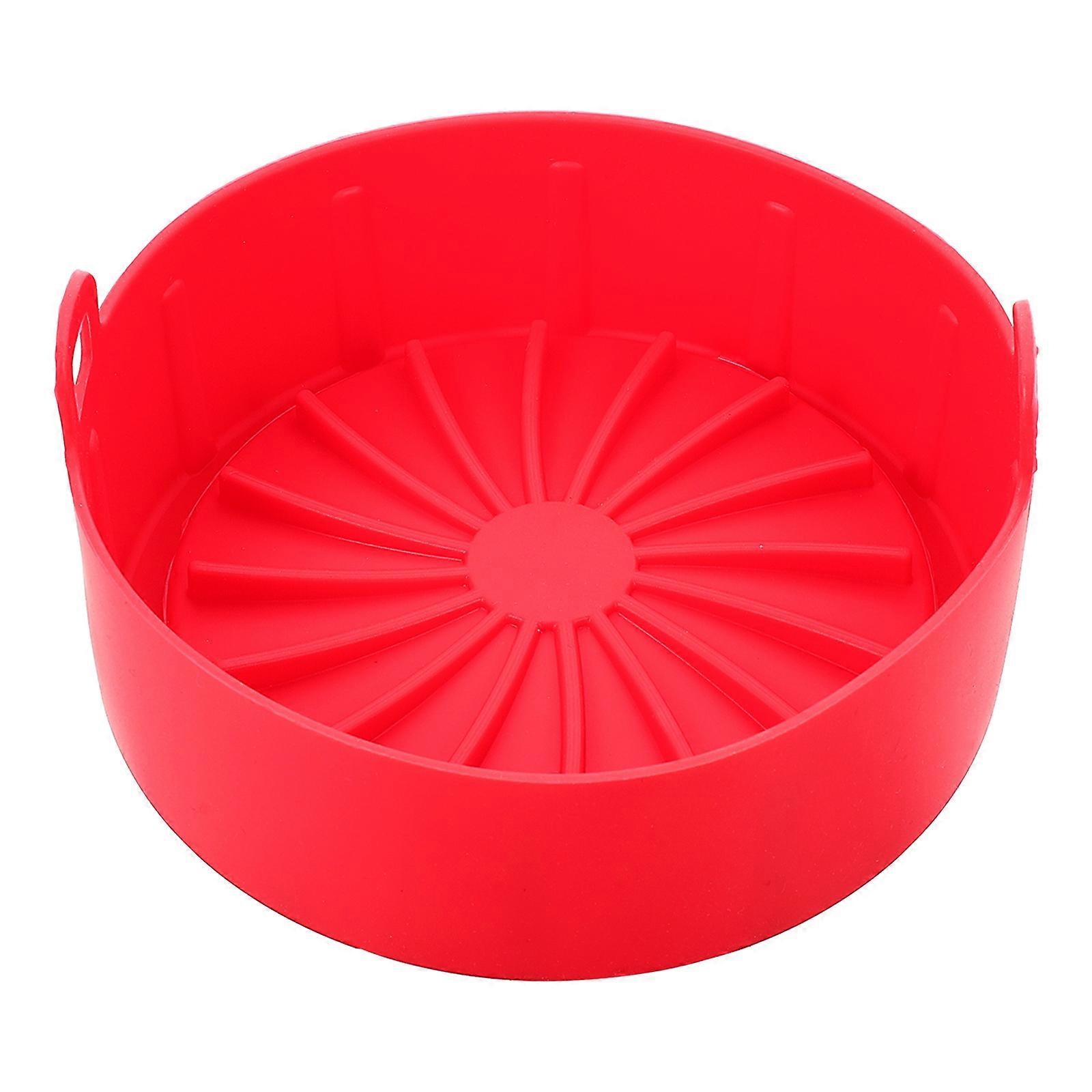 Replacement Air Fryer Basket Smooth Surface For Baking 7.5 7.5 2.4in Red Easy Cleaning 1Pack