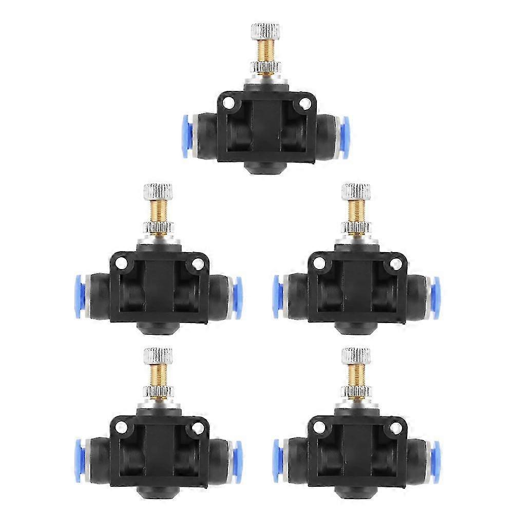 5 pcs/set Push In Speed Controller 6mm Pneumatic Air Flow Control Valve Connector