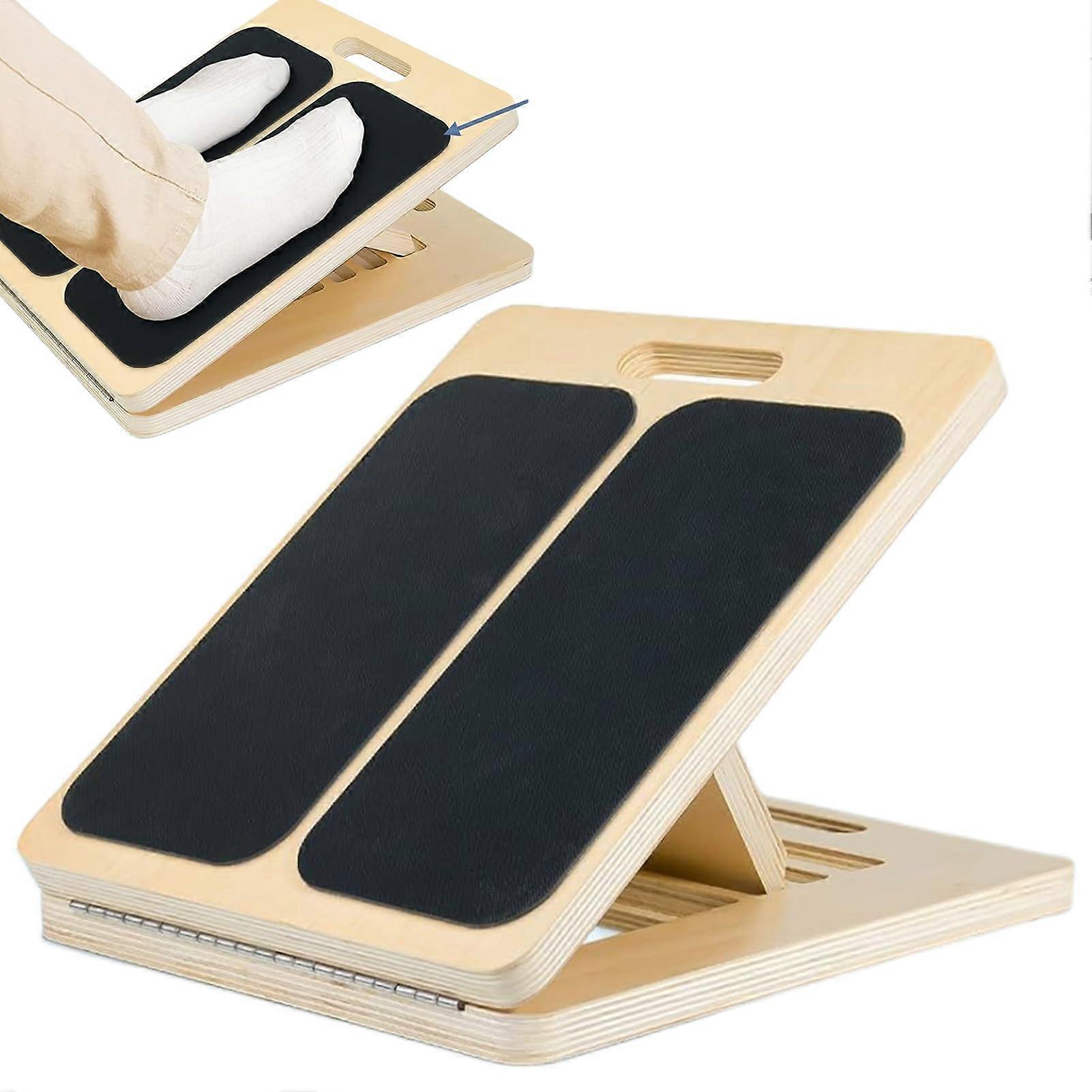 Calf Stretch Board Wooden Slant Board With Adjustable Foot Incline Plate Portable Calf Stretch For Knees And Feet