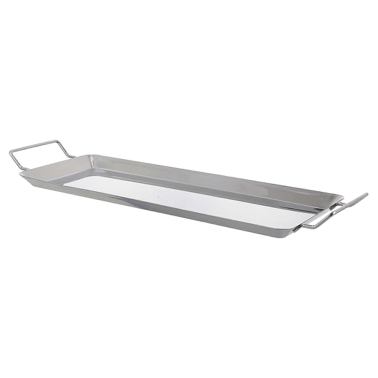 Barbecue Grill Plate with NonStick Coating for Easy Cleaning and Even Heat Distribution Stainless Steel Silver