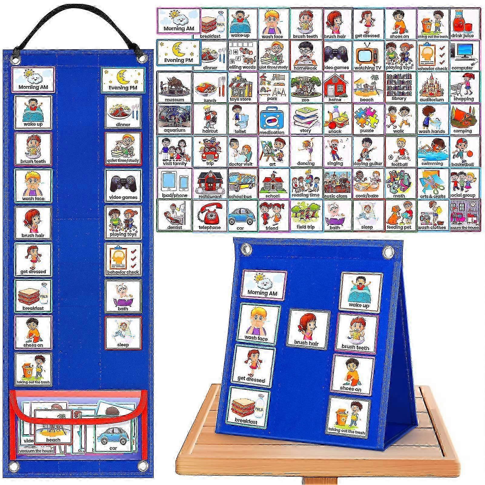 Visual timetable children daily routine chart 70pcs cards autism preschool adhd asd home school