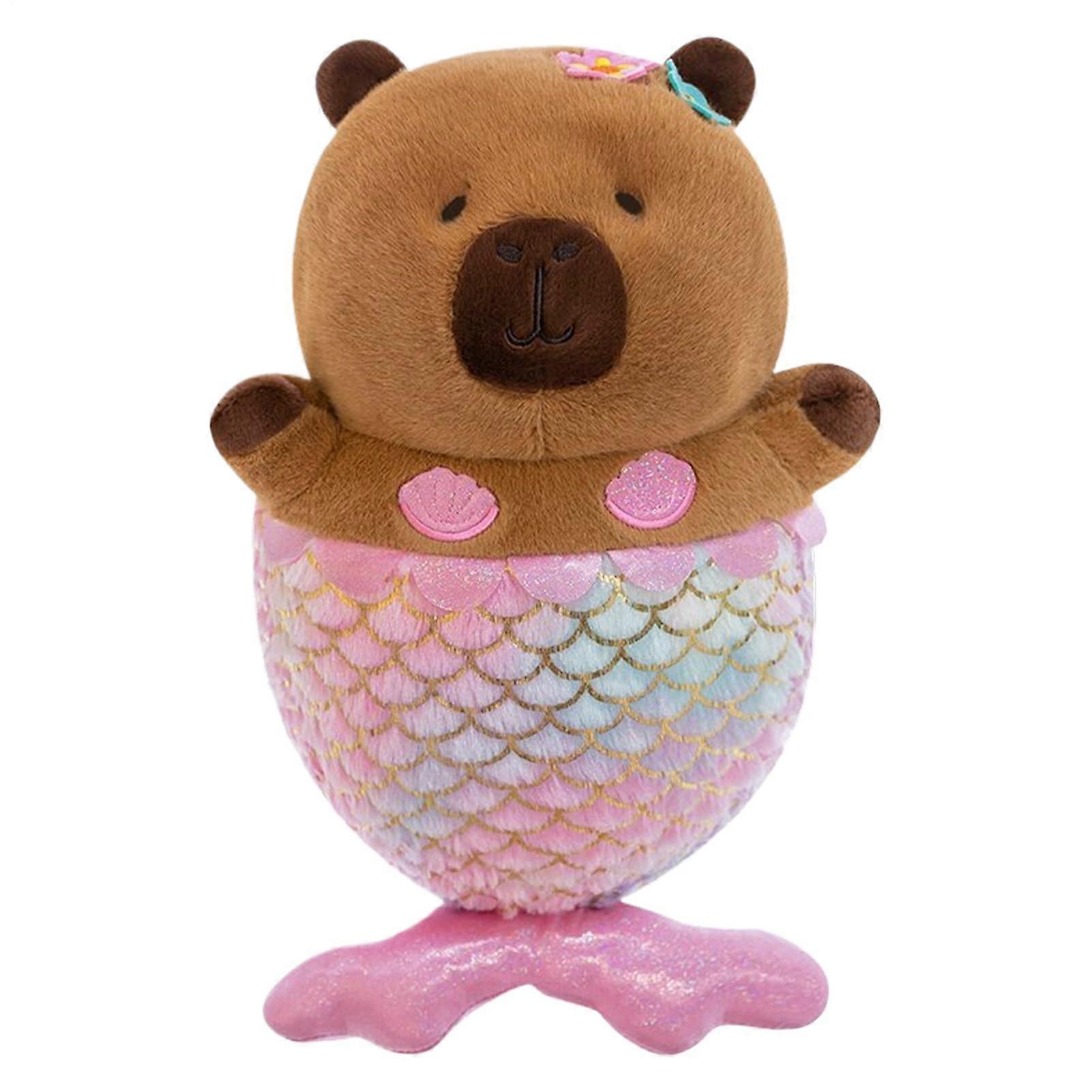 Capybara Plush Pillow, Soft Mermaid Capybara Stuffed Toy, Cozy Cuddle Cushion
