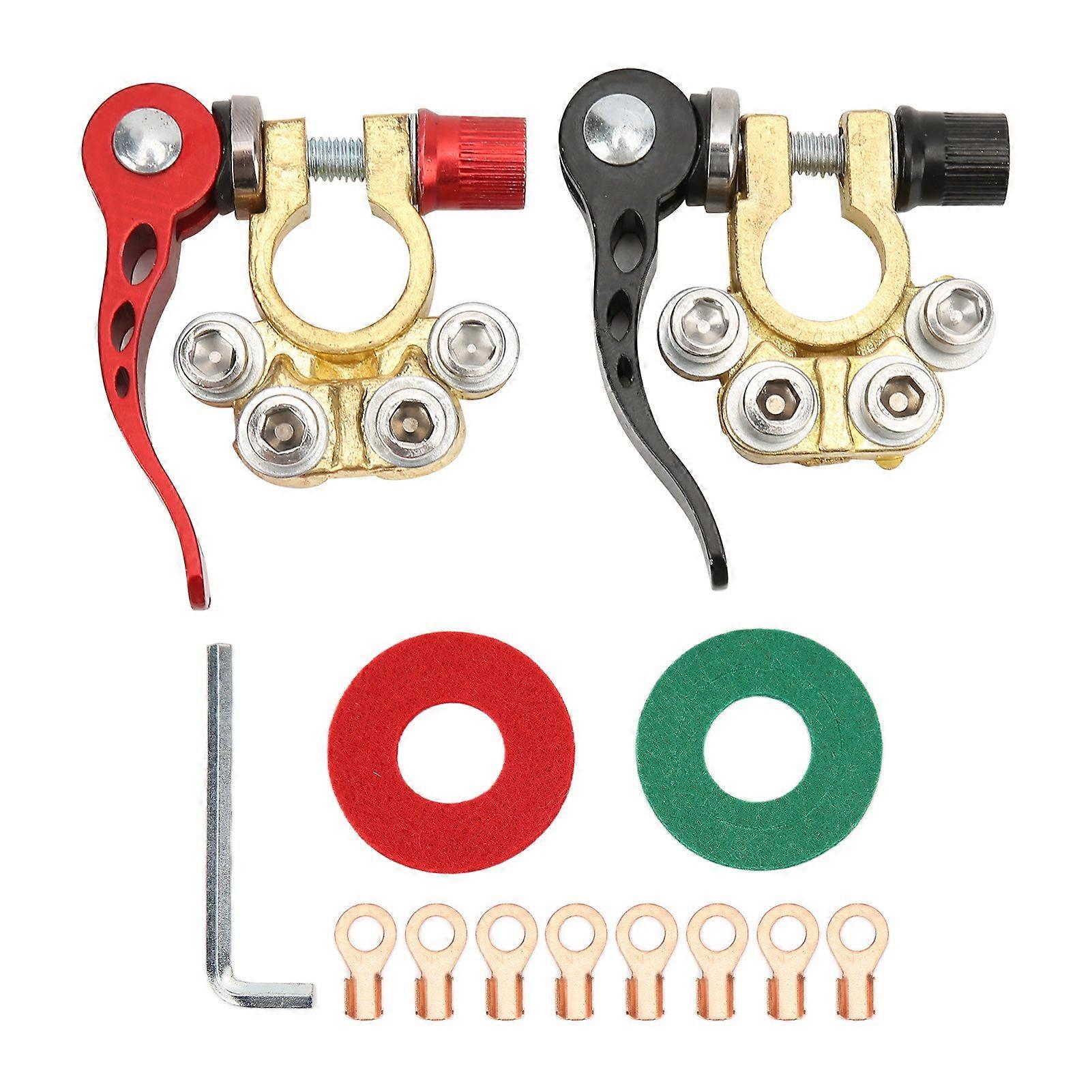 Battery Terminal Connector 4 Way Quick Release Positive Negative Power Switch Top Post Clamp