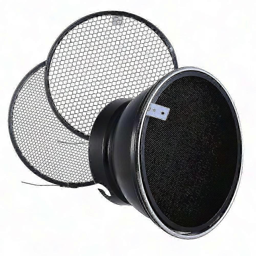 7" Reflector Diffuser with Honeycomb Grid for 180mm Studio Light Shade, 10/30/50 Degree Options