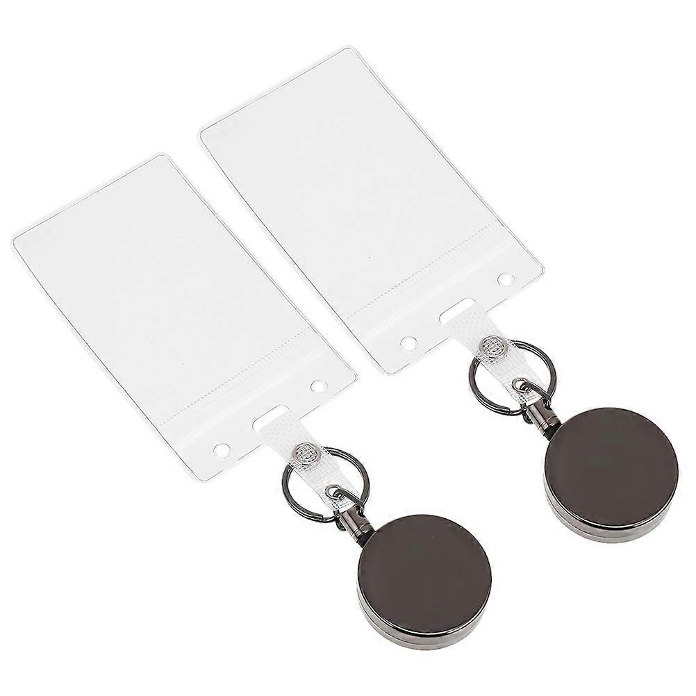 Metal ID Badge Holder with PVC Sleeve – Retractable Work Card Protector for ID, Student & Bank Cards – Lightweight & Easy to Use