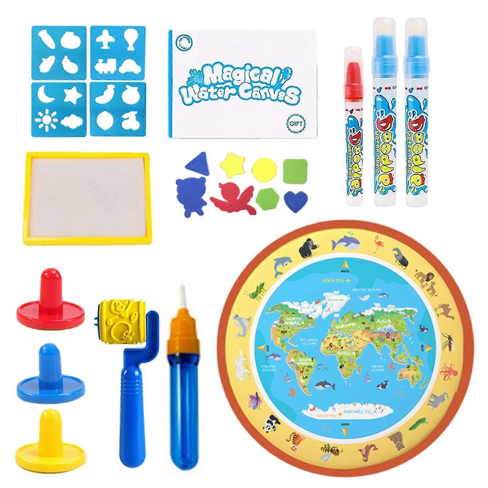 Kids Drawing Board with Pens, Educational Toy, Writing Activity, 80x80 cm, Reusable Canvas