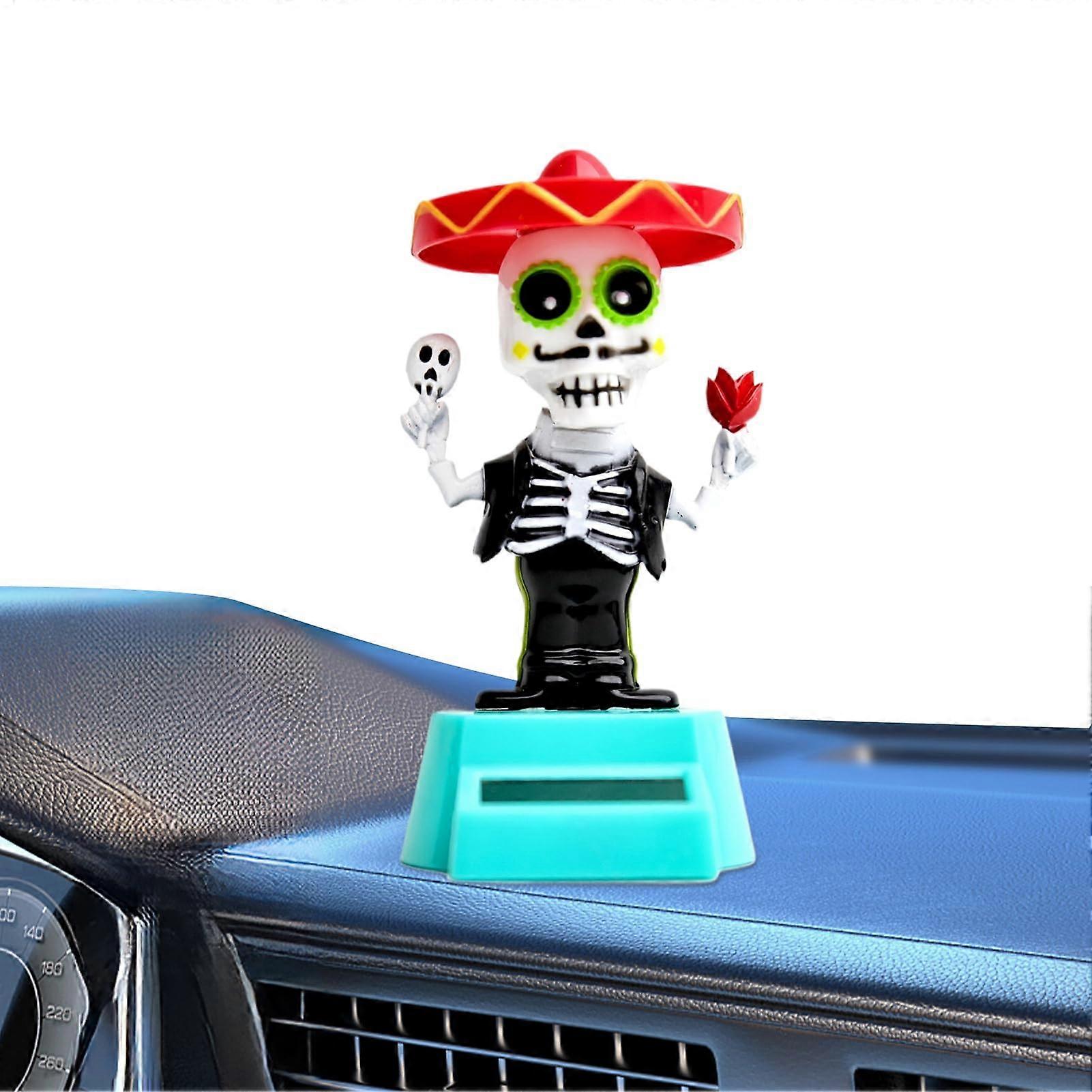 Solar-Powered Dancing Figures For Car Window, Sun Catcher Skeleton Figurine, Dashboard And Home Decor